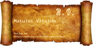 Matulai Vitolda névjegykártya